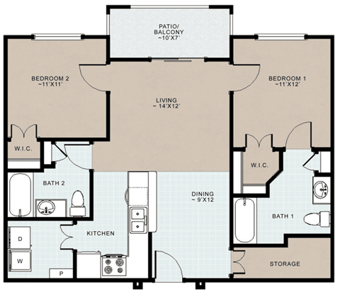 a floor plan of a two story house with an open concept floor plan with bedrooms